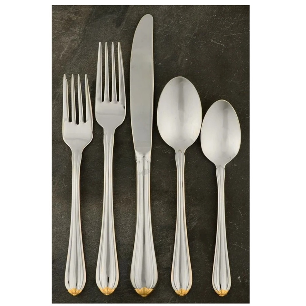 Gorham Golden Melon Bud Stainless Steak Knives 6
